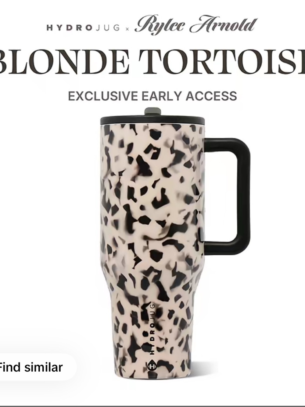 HydroJug Blonde Tortoise Travel Tumbler in Blonde and Black